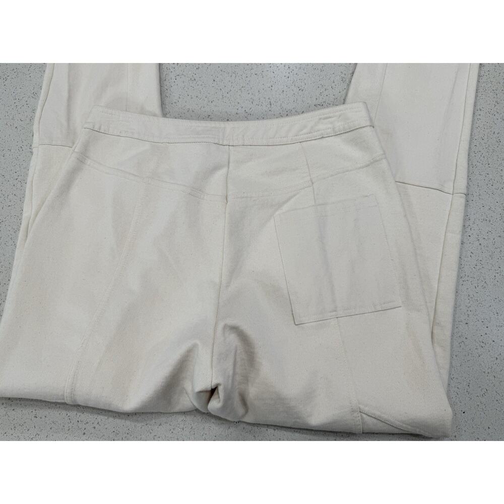 NWT ZARA Women’s Skinny Moto Pants Ivory Size Large 100% Cotton Biker Style - Picture 8 of 10
